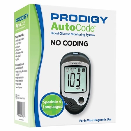 Prodigy Blood Glucose Meter 7 Second Results Stores up to 450 Results No Coding Required, 10PK 51885